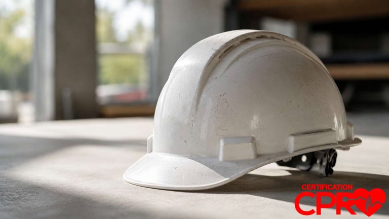 Construction helmet for CPR certification training in Tallahassee.